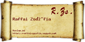 Raffai Zsófia névjegykártya