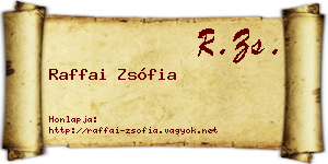 Raffai Zsófia névjegykártya